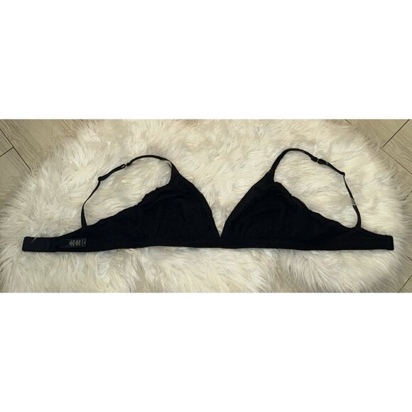 SKIMS Cotton Jersey Triangle Bra Bralette Wire Free Womens XL XLarge Black - Picture 5 of 6
